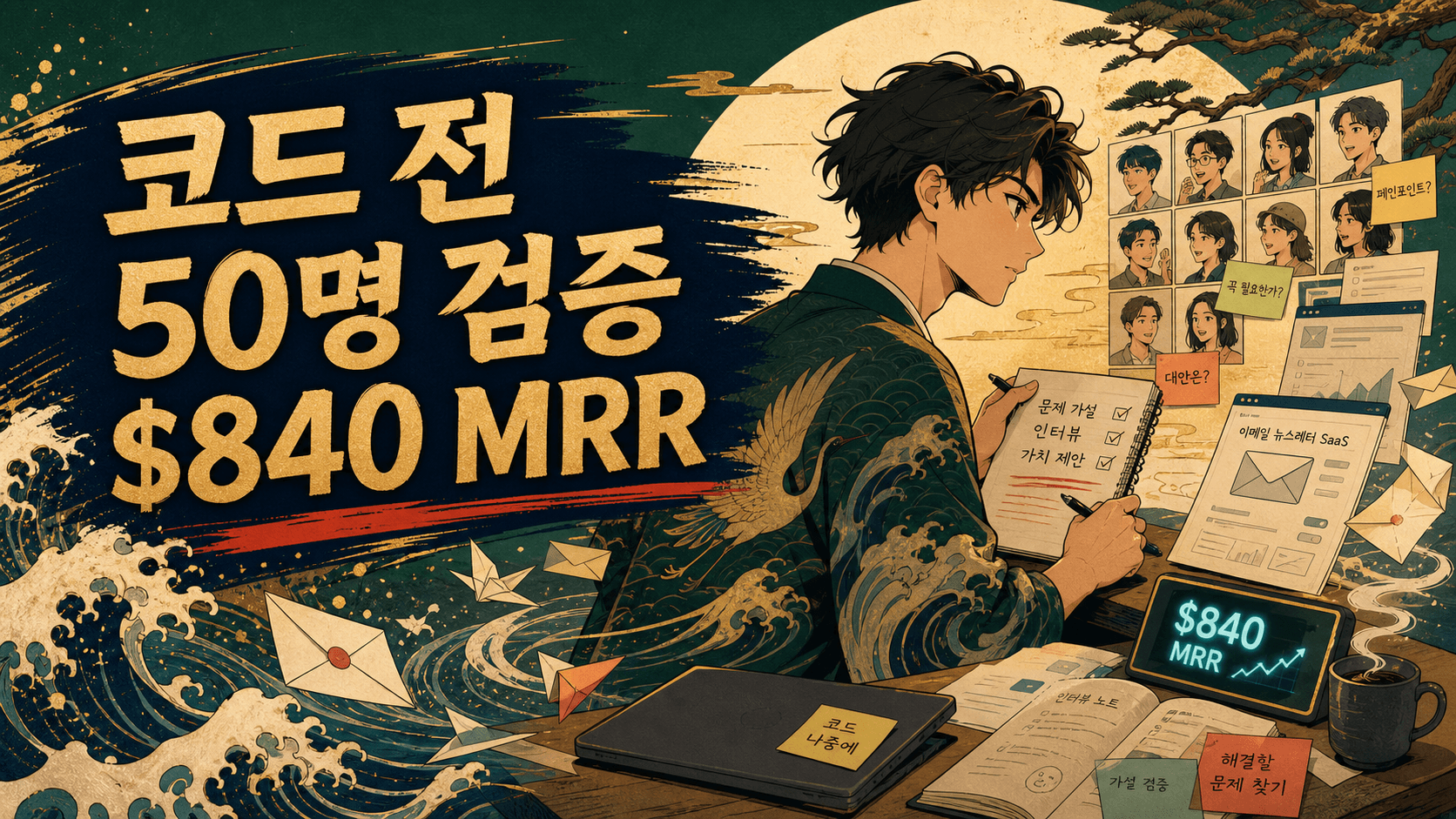 코드 쓰기 전 50명으로 검증한 $840 MRR 이메일 SaaS